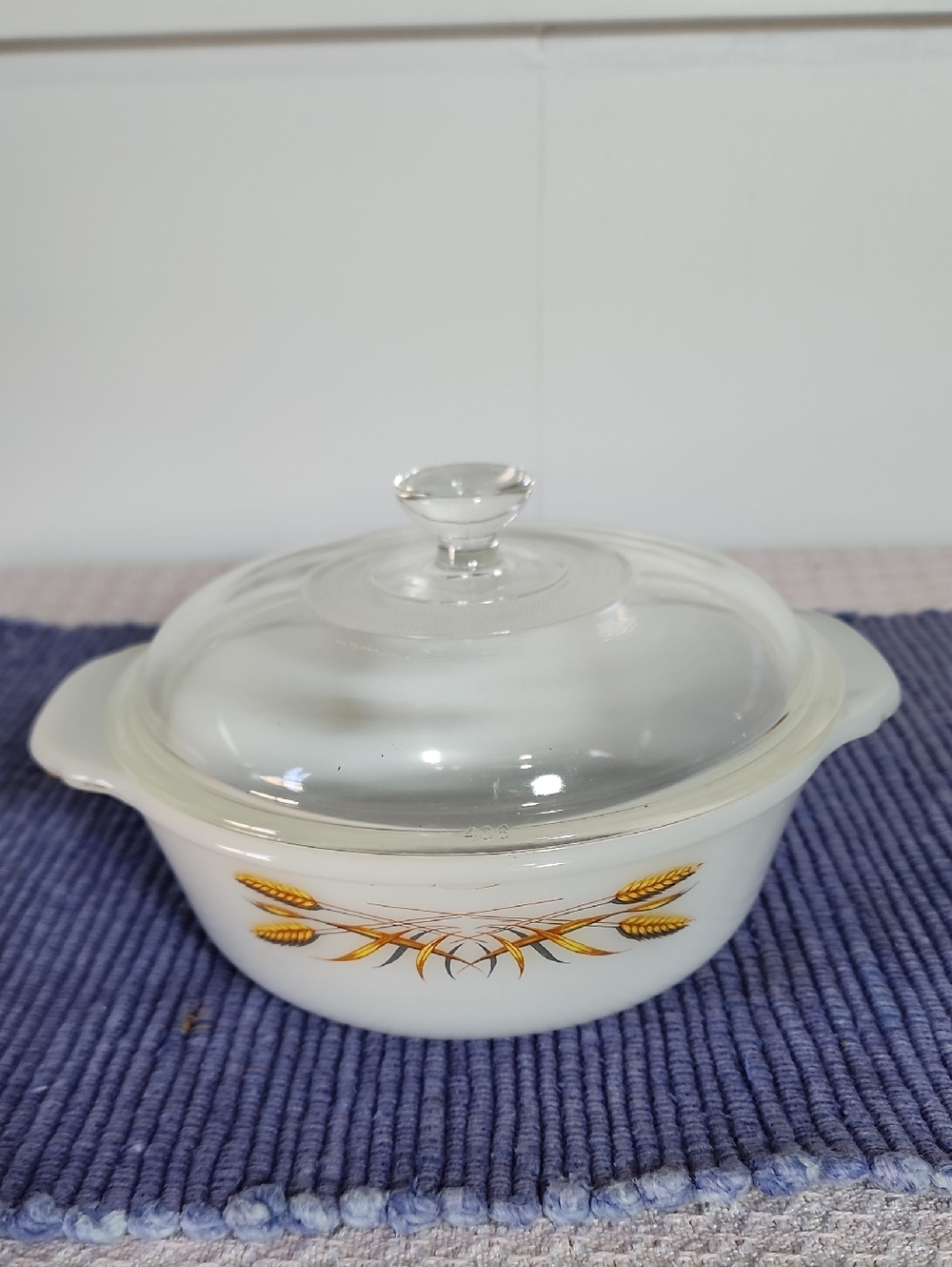 Fire King Anchor Hocking  Wheat Round Covered Casserole  STUFFED You Get It All